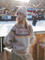 Beige Oversized Ski Knitted Sweater