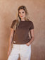 Brown Basic Femme T-shirt