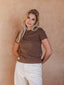 Brown Basic Femme T-shirt