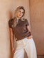 Brown Basic Femme T-shirt