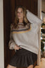 Beige Oversized Ski Knitted Sweater